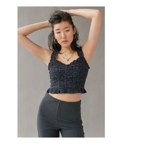 UO black crop top